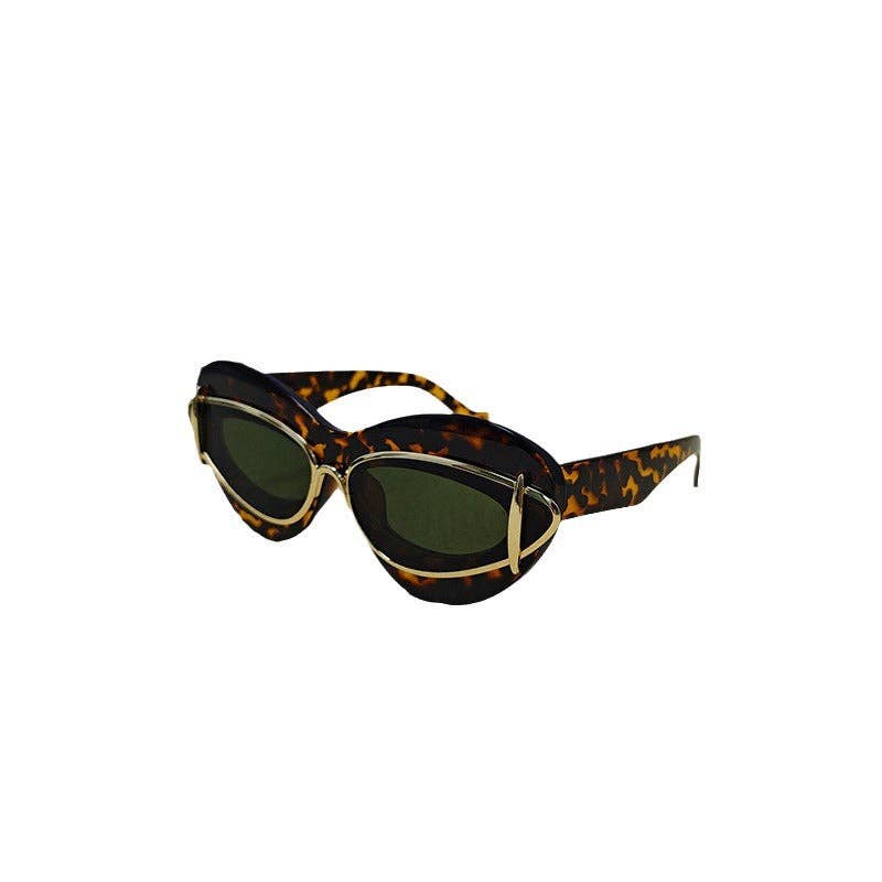 Trendy Oval Frame Cat-Eye Sunglasses for Women