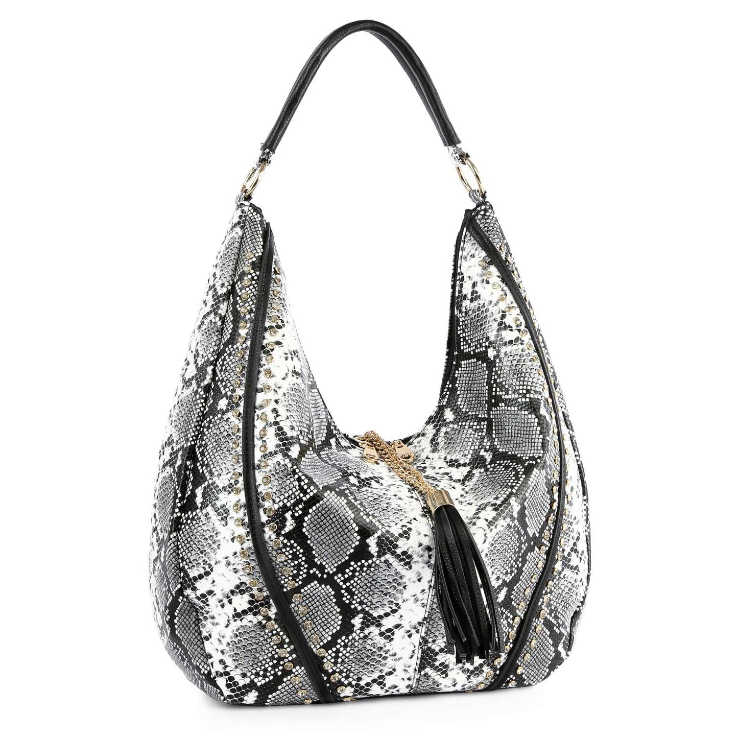 Tassel Accented Hobo Handbag