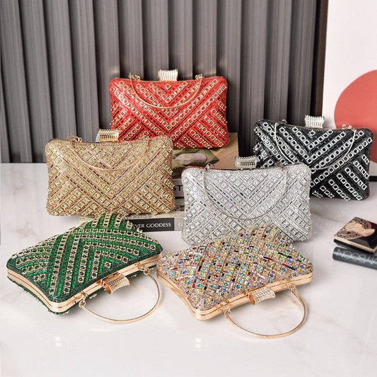 "Outside" Evening Clutch With Diamond Inlay