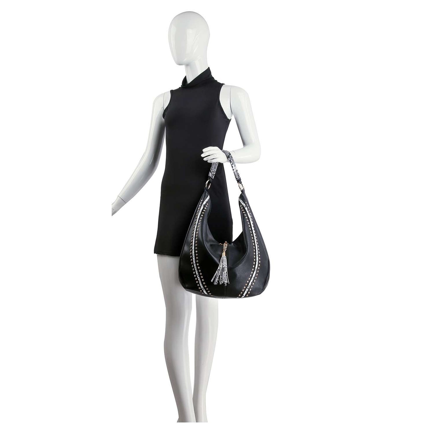 Tassel Accented Hobo Handbag