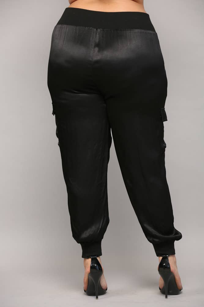 SATIN CARGO JOGGER PANTS FP3176P