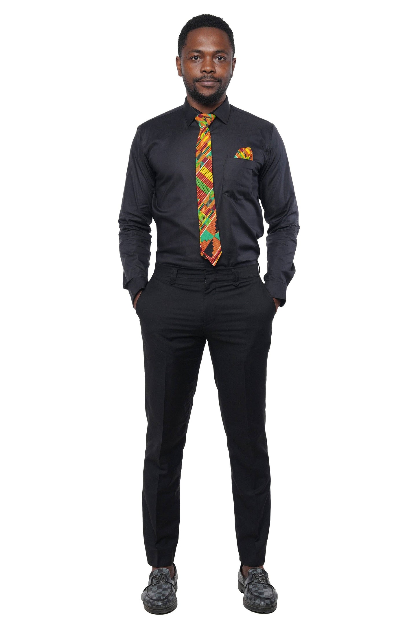 African Neck Tie, Bow Tie and Pocket Square Set
