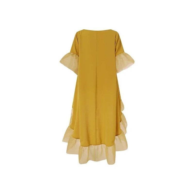 New Hem Solid Color Patchwork Dress