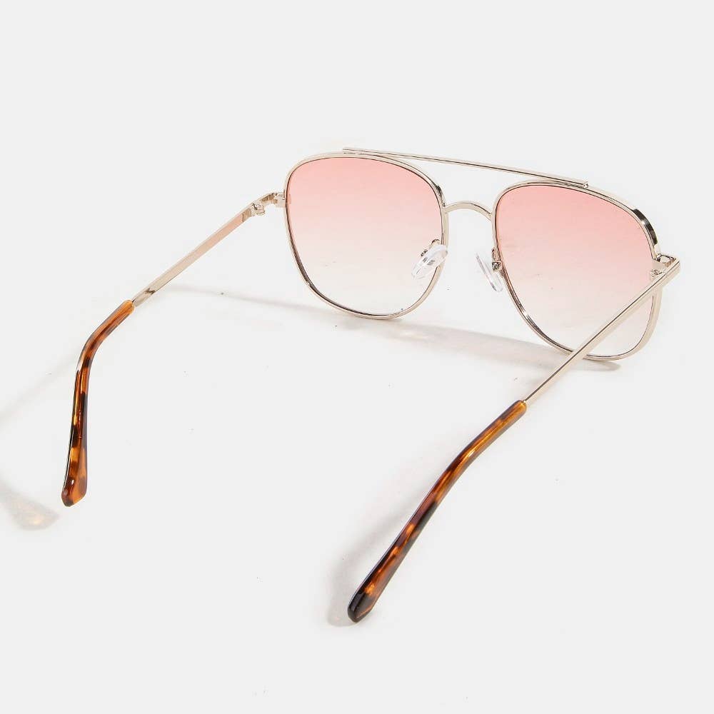 Double Bridge Metal Frame Sunglasses