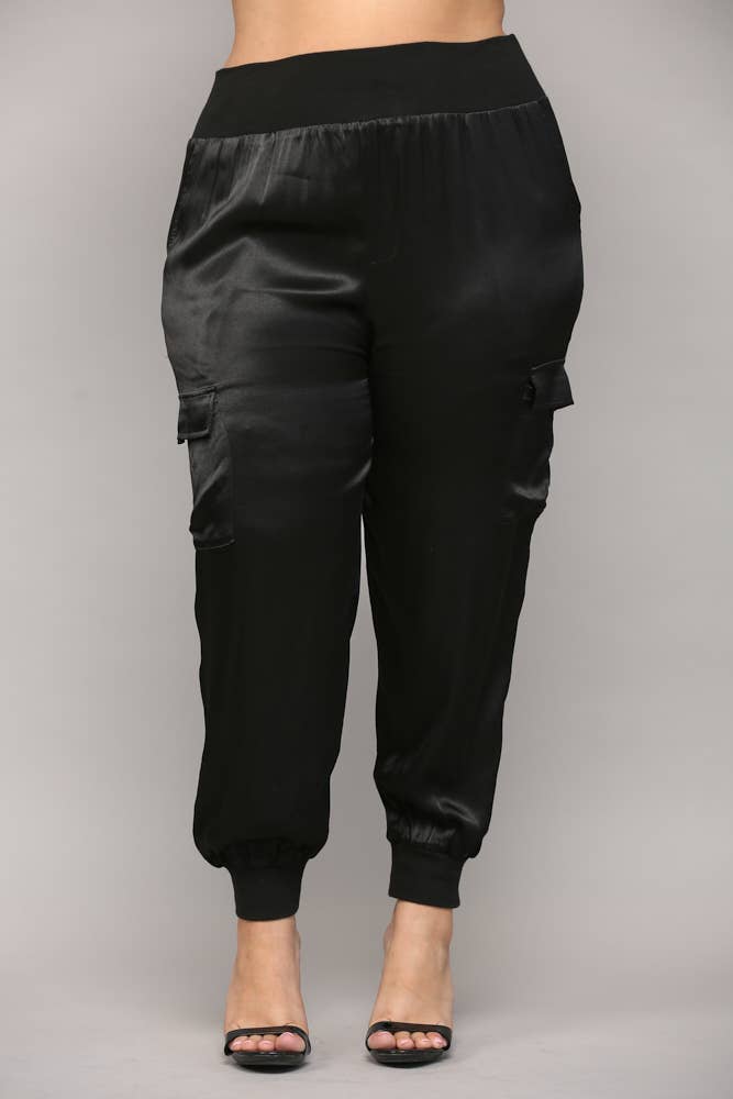 SATIN CARGO JOGGER PANTS FP3176P