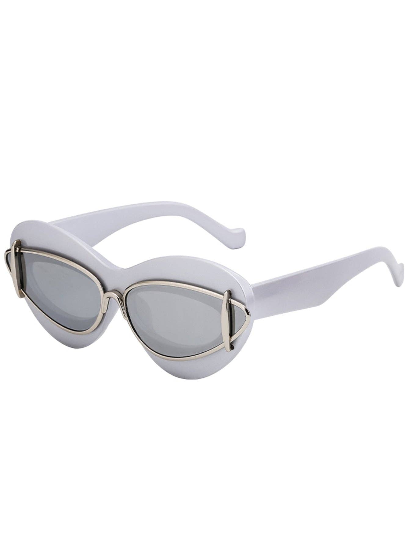 Trendy Oval Frame Cat-Eye Sunglasses for Women