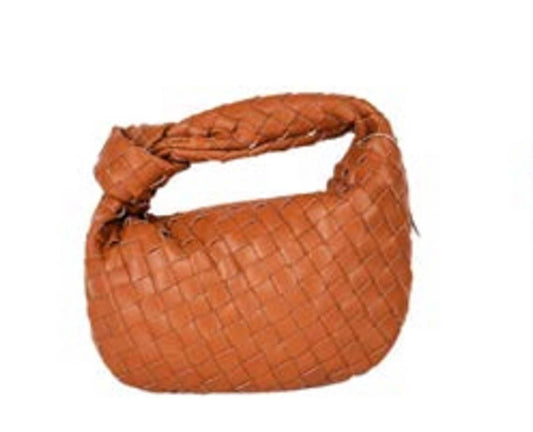 Almond Woven Knotted Handbag Summer
