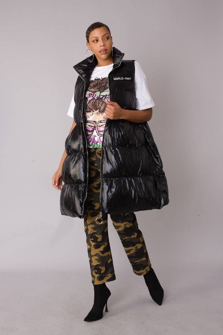 New Black Puffer Vest - 81585
